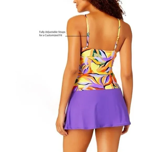 Anne Cole Women’s Tankini Swim Top Size Medium - Picture 4 of 12